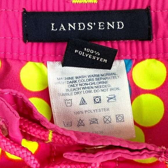 Lands End Geometric Board Shorts Swim Kids Toddler Girls 3T Hot Pink - Picture 4 of 7